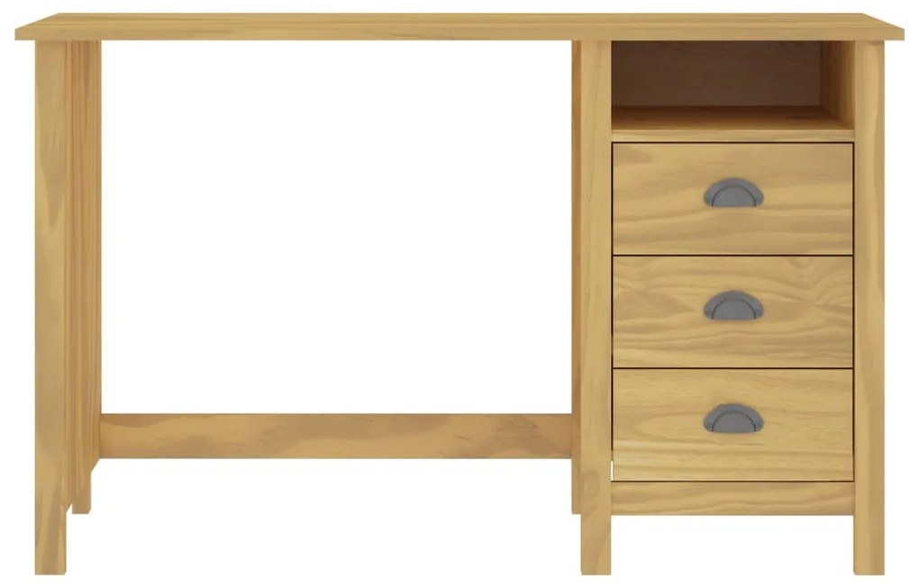 Бюро Hill Range с 3 чекмеджета, 120x50x74 см, бор масив