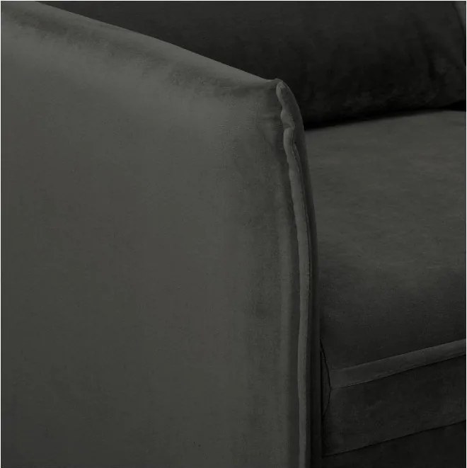 Тъмносив кадифен диван 138 cm Juli – Ropez
