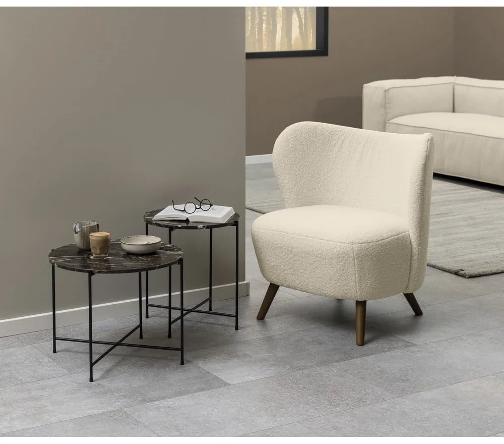 Кръгла странична масичка с мраморна плоча ø 42 cm Avila – Actona