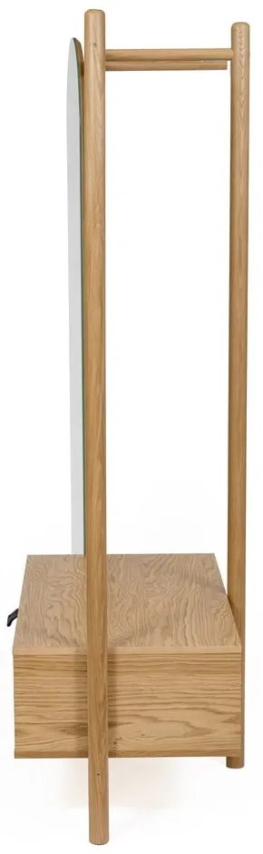 Стена в преддверието от дъбово дърво с огледало Tripod - Woodman