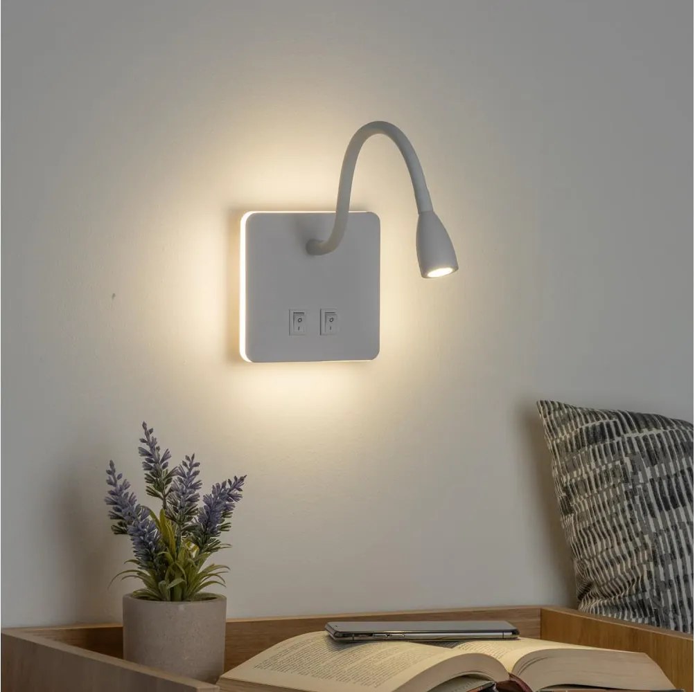 BRILAGI - LED гъвкава стенна лампа MAYA DOUBLE LED/4W/230V + LED/3W бяла