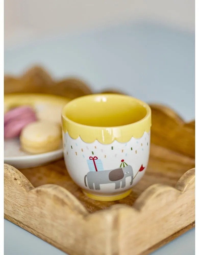 Жълта/кремава глинена детска чаша 150 ml Celebrate – Bloomingville Mini