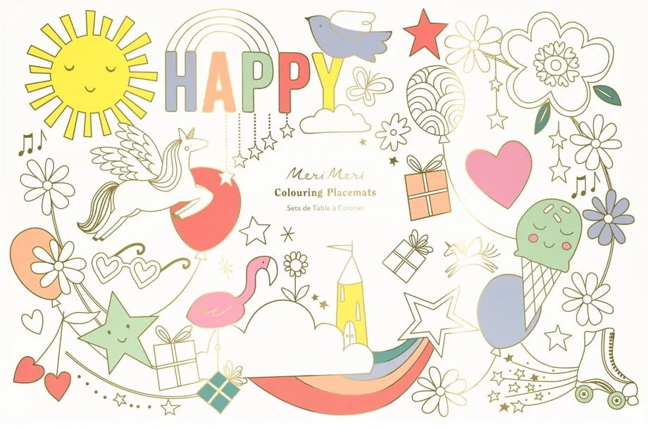Хартиени подложки за хранене в комплект 8 бр. 28x42.5 cm Happy Icons – Meri Meri