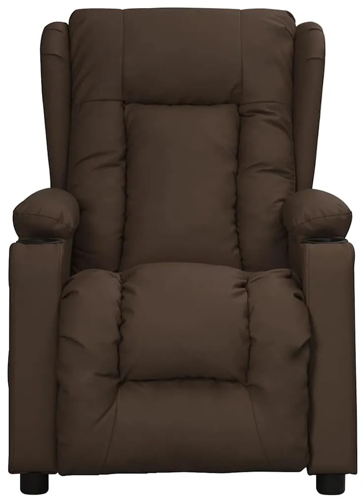 339076 vidaXL Електрически стол, кафяв, изкуствена кожа