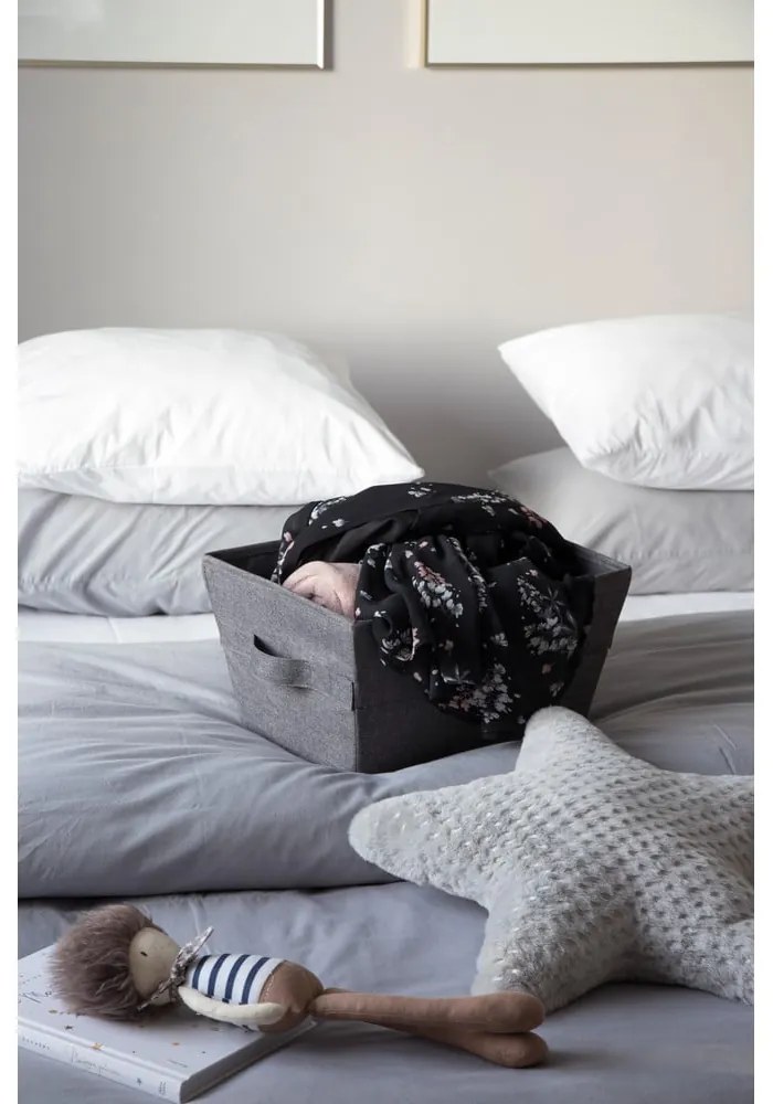 Сива кошница за съхранение Bigso Box of Sweden Tap, 26 x 19 cm