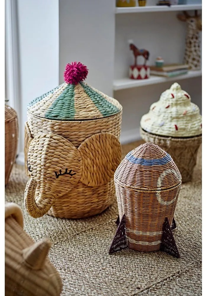 Детска кошница за играчки от воден зюмбюл в естествен цвят ø 35x50 cm Bobo – Bloomingville Mini