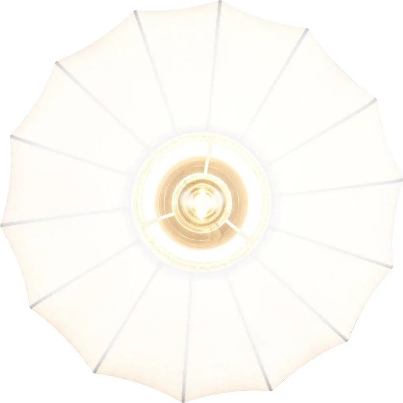 Бяло метално осветително тяло за таван с текстилен абажур ø 40 cm Madleine – Reality