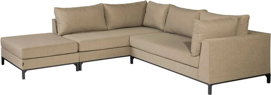 Бежов градински диван , ляв ъгъл Sicilie - Exotan