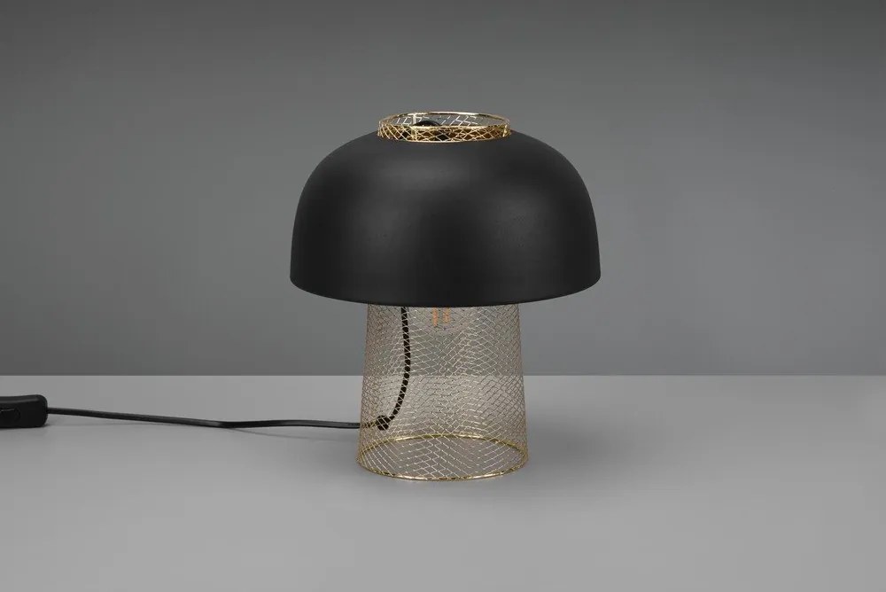 Матово черно метална настолна лампа (височина 28 cm) Punch – Reality