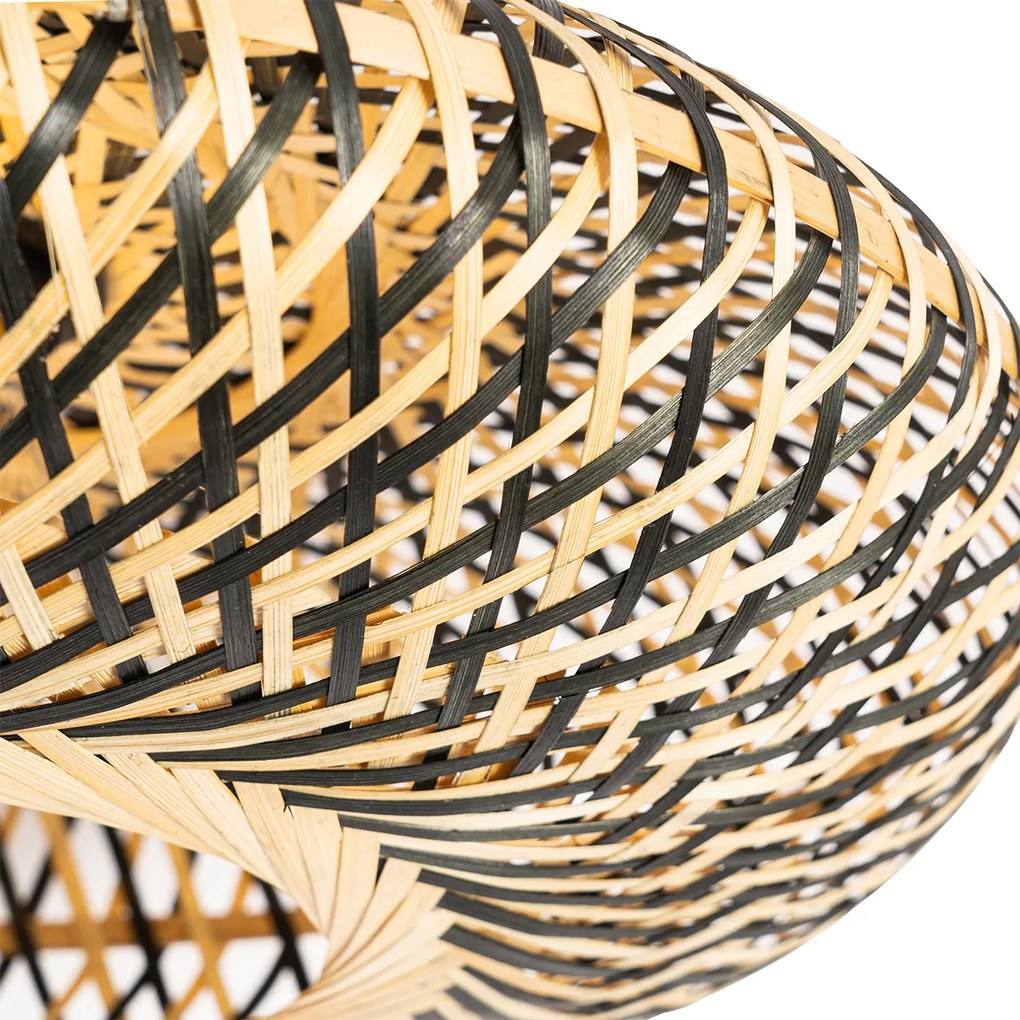 Интелигентна таванна лампа черна бамбукова 40 см вкл. Wifi A60 - Ostrava