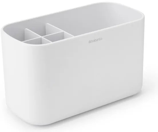 Кутия за аксесоари за баня Brabantia ReNew 1003494, Устойчива на корозия, Вътрешен разделител, Противоплъзгаща основа, Бял