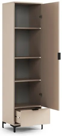 Шкаф ЛАНА SZ-50 Бежов (Шампанско) - ГАРДЕРОБ С 1 ВРАТА С ЧЕКМЕДЖЕ