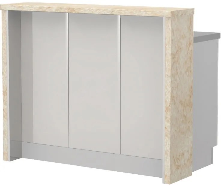 Островна кухненска пейка Modena-Length: 120 cm.-White glossy-Latino Marble