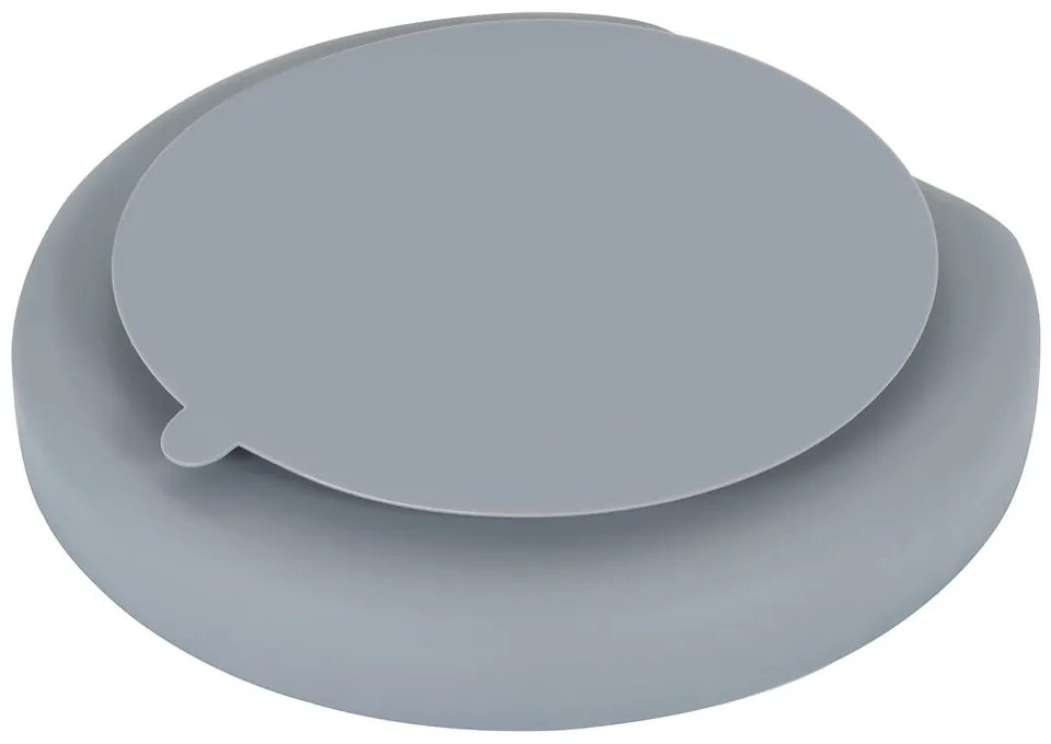 Сива силиконова детска чиния 19x20,5 cm – Kindsgut