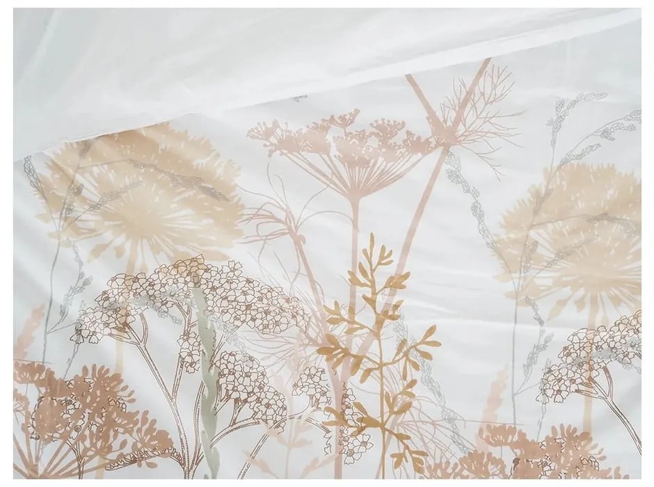 Бяло-теракотено единично крепирано спално бельо 140x200 cm Caraway – B.E.S.