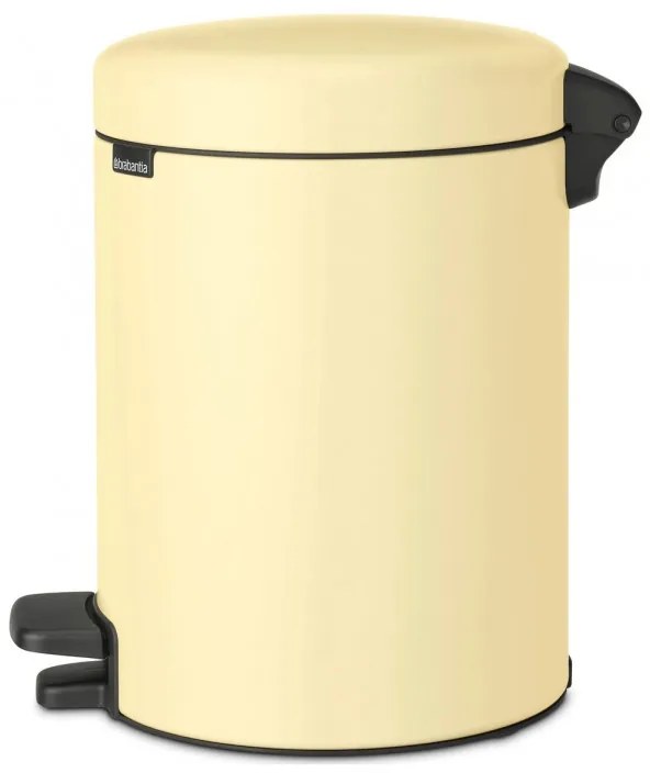Кош за боклук с педал Brabantia NewIcon 1008840, 5 л, Леко затваряне, Противоплъзгаща основа, Жълт