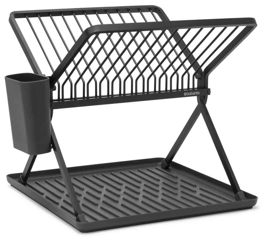 Тъмносива метална двуетажна тавичка за оттичане 37x33 cm – Brabantia