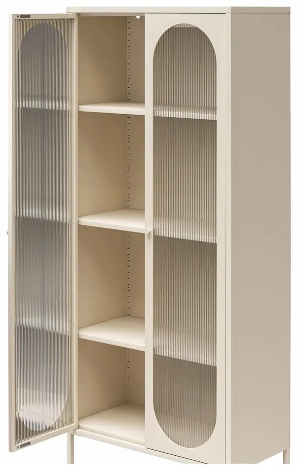 Кремава метална витрина 80x186x40 cm Luna – Støraa