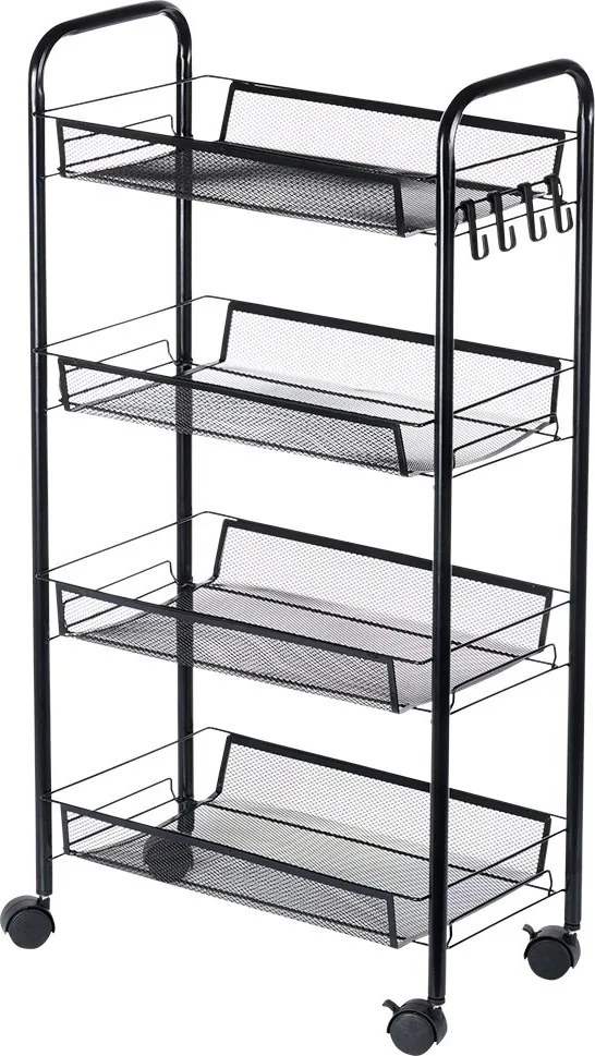 Метална етажерка на колелца с 4 нива