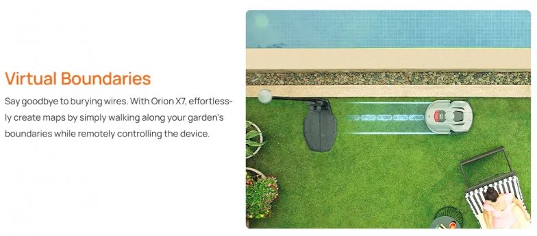 Косачка робот SUNSEEKER X7, За до 3000 м2, 70%/35° наклон, Безжична, Избягване на препятствия чрез AI, Бял