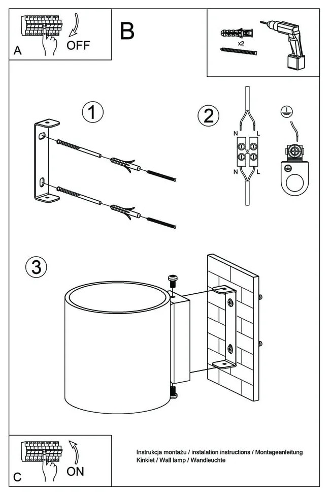 Дървена стенна лампа Roda - Sollux