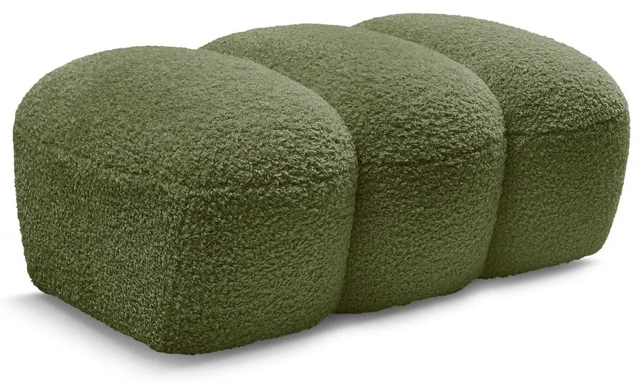 Зелена табуретка от прежда с примки от букле Hippolyte – Bobochic Paris