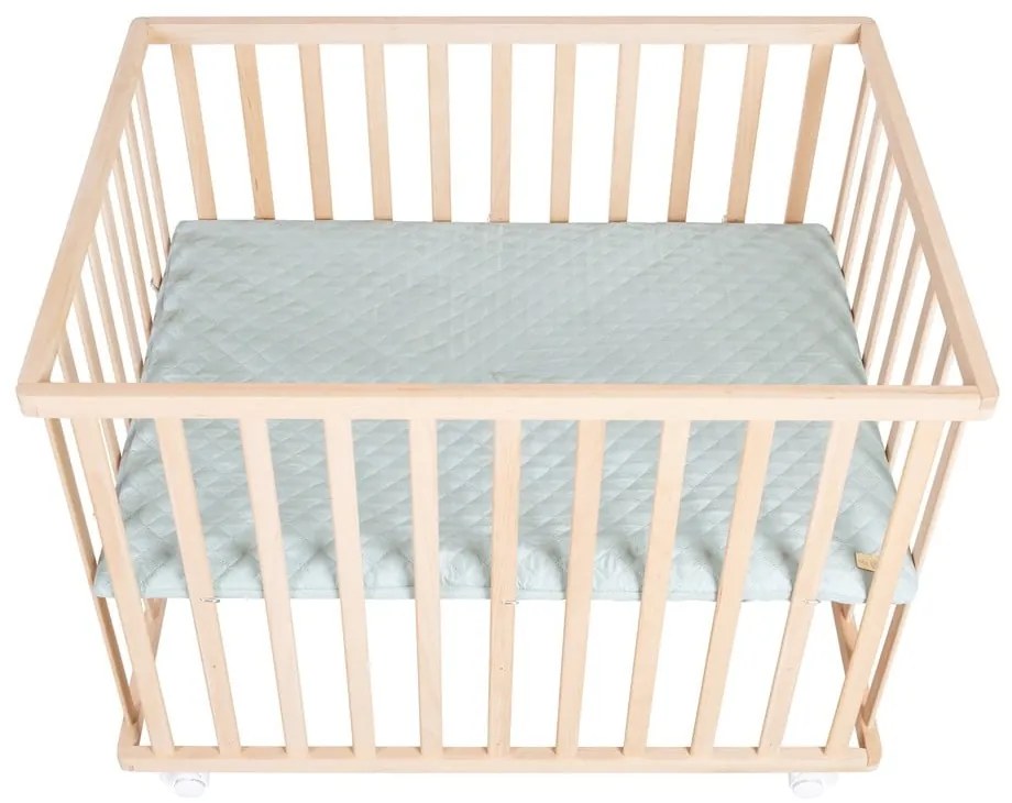 Кошара за игра с регулируема височина/на колелца 75x100 cm в естествен цвят Style – Roba