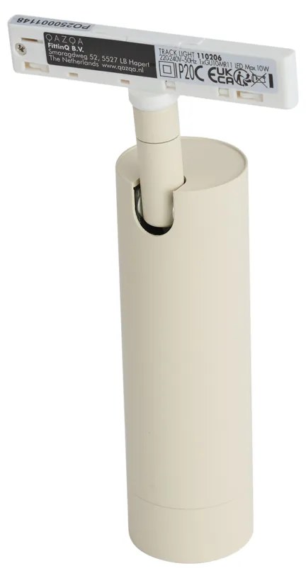 Модерен спот бежов с бяло за релсова система 1-фазен GU10 35mm - Slimline Uzzy