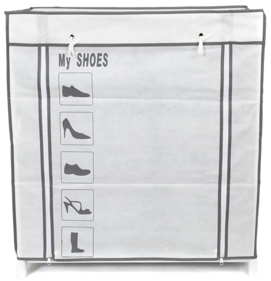 Черно-бяла текстилна етажерка за обувки Обувки, 25 отделения - Compactor