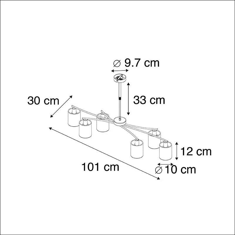 Интелигентна висяща лампа черна, регулируема, включително 6 Wifi B35 - Lofty