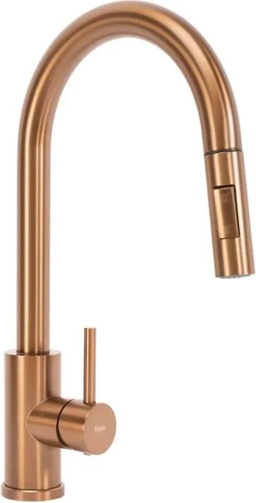 REA-B6560 - Смесител за мивка с изтегляща се лейка FRESH 45 cm, четкан меден финиш