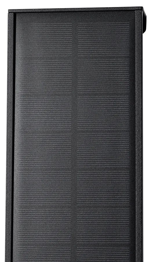 Външна стенна лампа черна 60 см с LED 4-степенна димируема със слънчев панел - Serena