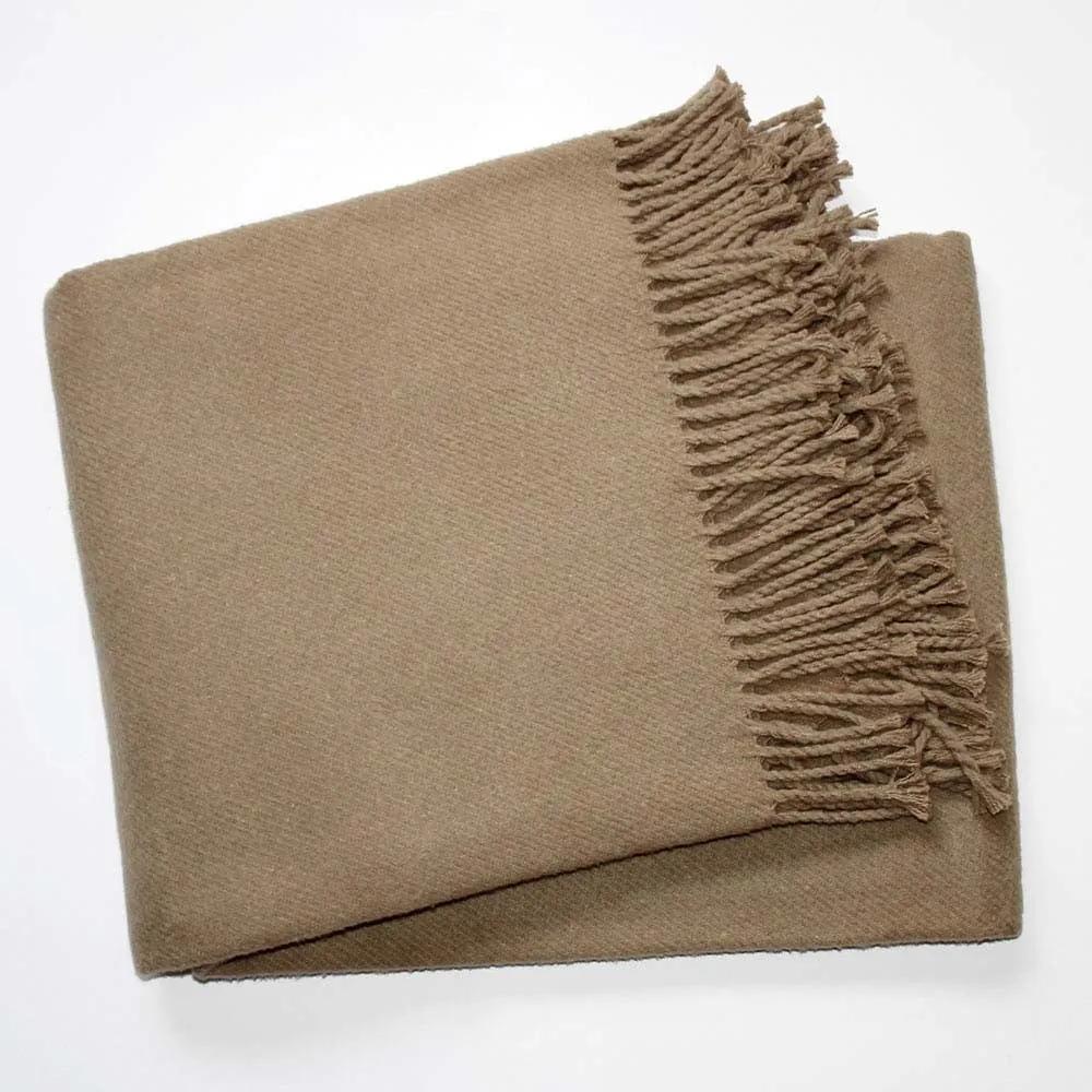 Кафяво одеяло със съдържание на памук Basics, 140 x 180 cm Plain - Euromant