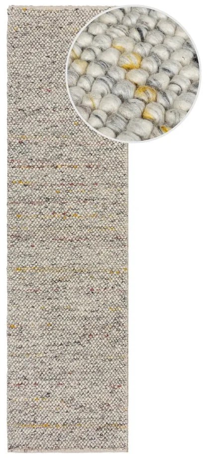 Кремава ръчно изработена пътека със смес от вълна 60x230 cm Minerals – Flair Rugs