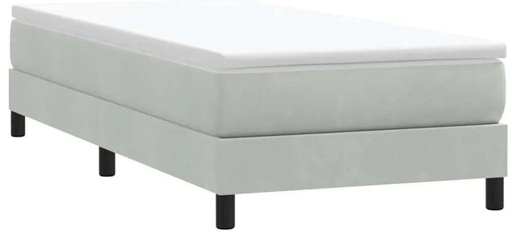 3315813 vidaXL Box Spring легло без матрак Светло сиво 100x210 cm кадифе
