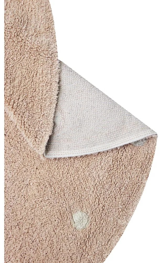 Светлорозов ръчно изработен памучен детски килим подходящ за пране ø140 cm Round Dot Rose – Lorena Canals