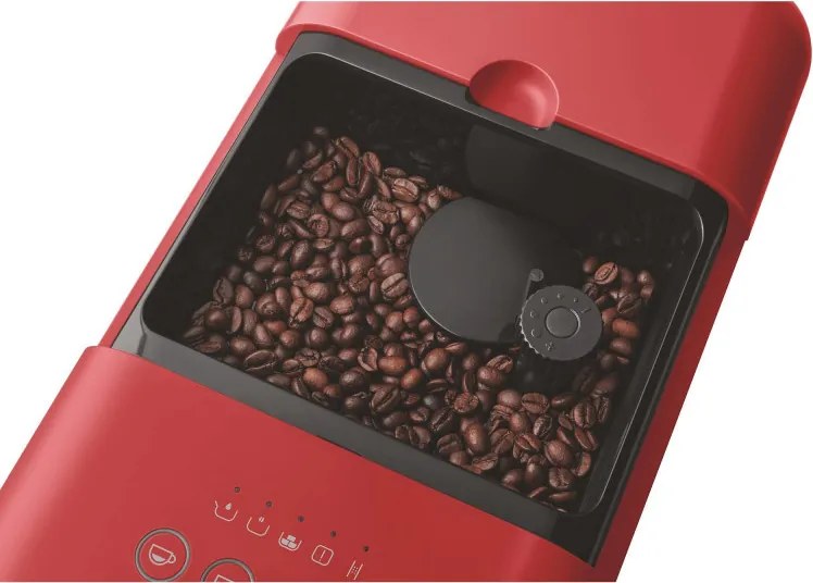 Еспресо машина SMEG Collezione BCC01RDMEU, 1350 W, 19 bar, 1.4 л, 8 функции, Вградена мелачка, Червен