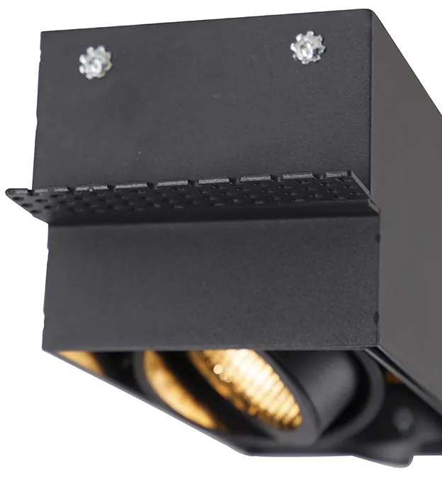 Комплект от 6 вградени спота черни регулируеми без рамки 2 светлини - Oneon Honey