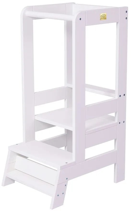 Бяла учебна кула от масивен бор Montessori – Meowbaby