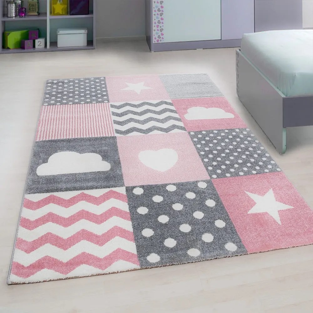 Розово-сив детски килим 140x200 cm Kids – Ayyildiz Carpets