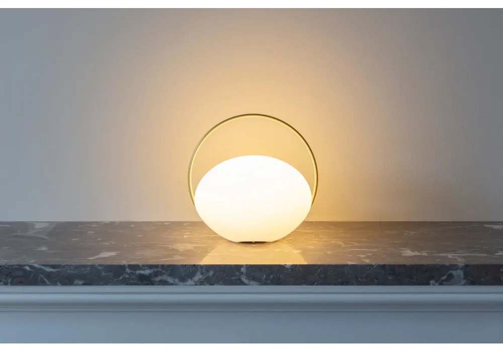 Бяла LED затъмняваща се настолна лампа (височина 19 cm) Orbit – UMAGE