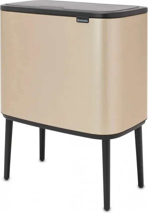 Кош за боклук Brabantia Bo Touch 1003213, 36 л, Плавно и безшумно отваряне, Голям отвор, Златен металик
