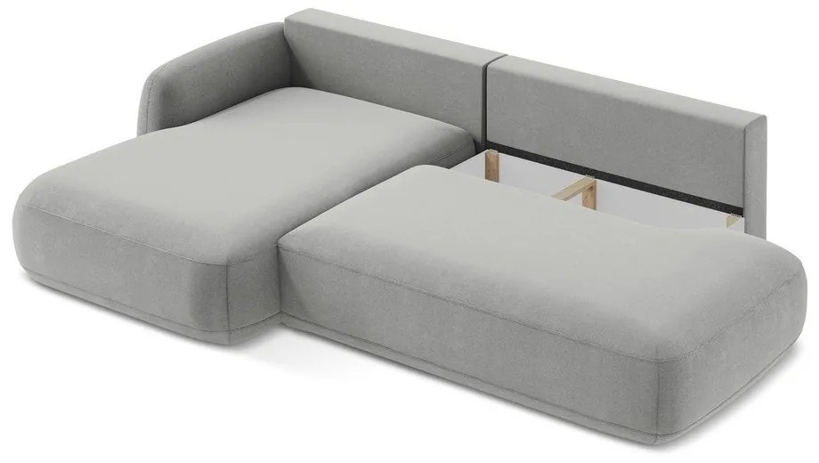 Светлосив сгъваем ъглов диван (ляв ъгъл) Hale – Makamii