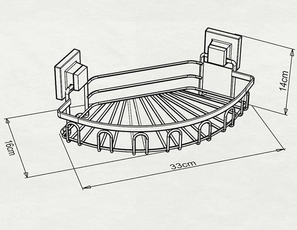 Ъглова етажерка за баня TEKNO TEL EF-255 , едно ниво