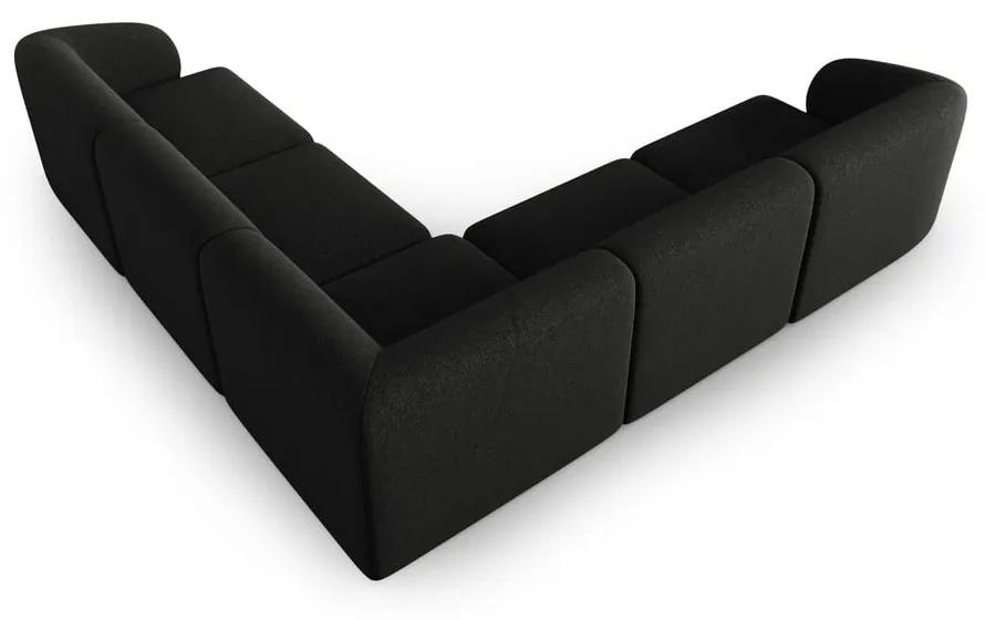 Черен променлив ъглов диван Shane - Micadoni Home