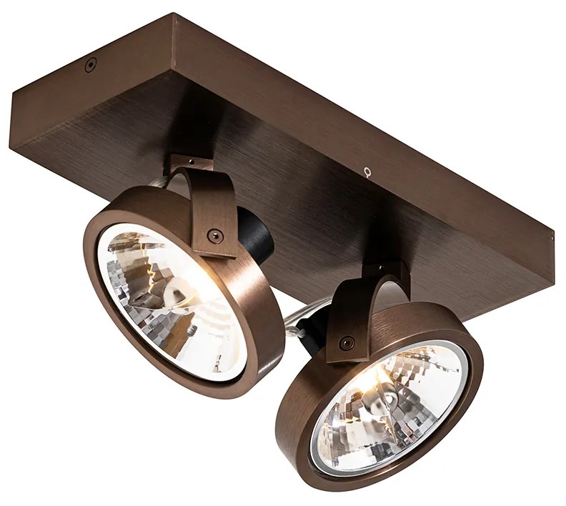 Дизайнерски прожектор тъмно бронз 2-светлина въртящ се и наклонен - Go