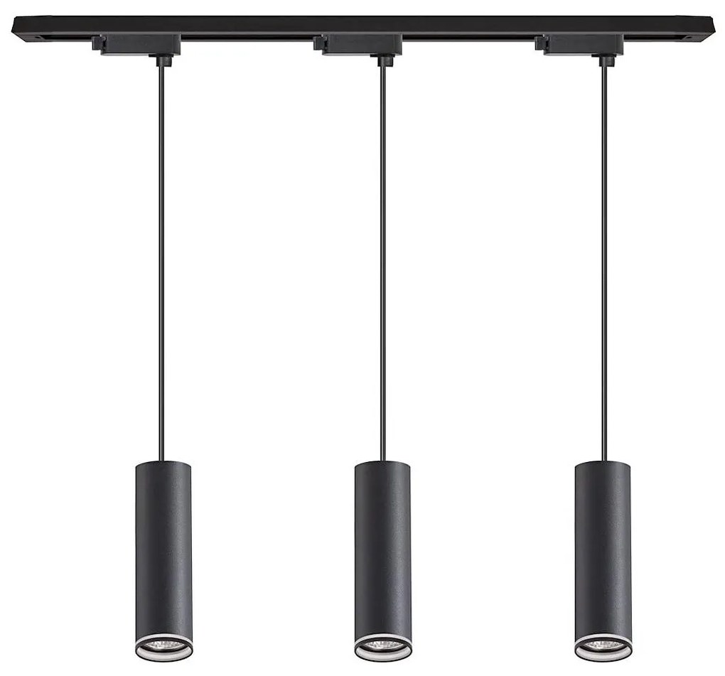 Полилей на кабел за релсова система PIPE 3xGU10/10W/230V черен