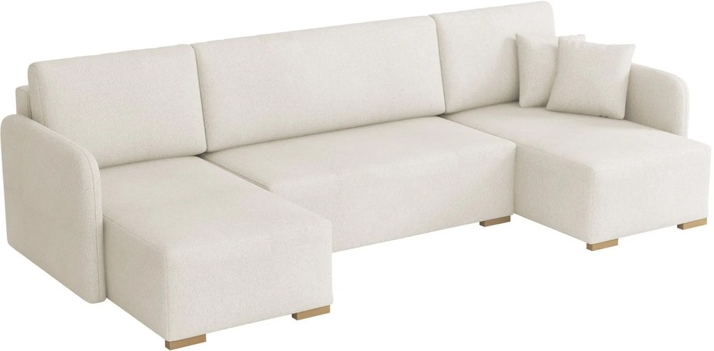 Ъглов диван Комо U-бял