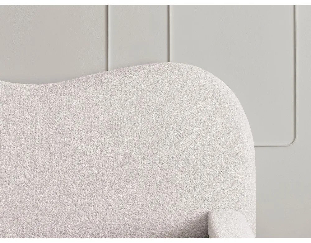 Бяло тапицирано двойно легло с място за съхранение с включена подматрачна рамка 140x190 cm Orlane – Bobochic Paris