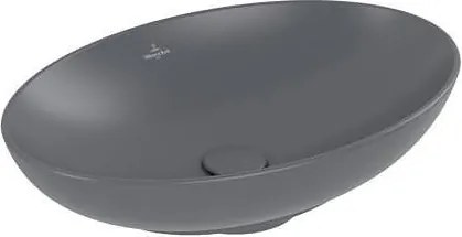 Умивалник за монтаж върху плот, Loop&Friends, овал 560 х 380 х 150mm, Графит (Graphite)